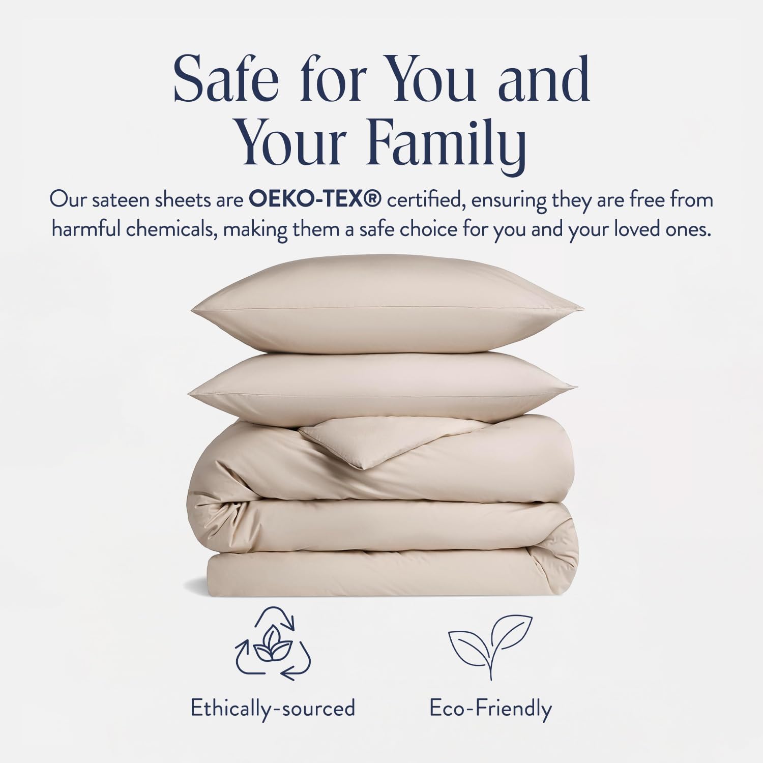 Brooklinen Luxury Sateen Duvet Cover Set - 100% Cotton, Full/Queen Size in Pebble - Includes 1 Duvet Cover and 2 Standard Pillowcases - Best Full/Queen Duvet Covers