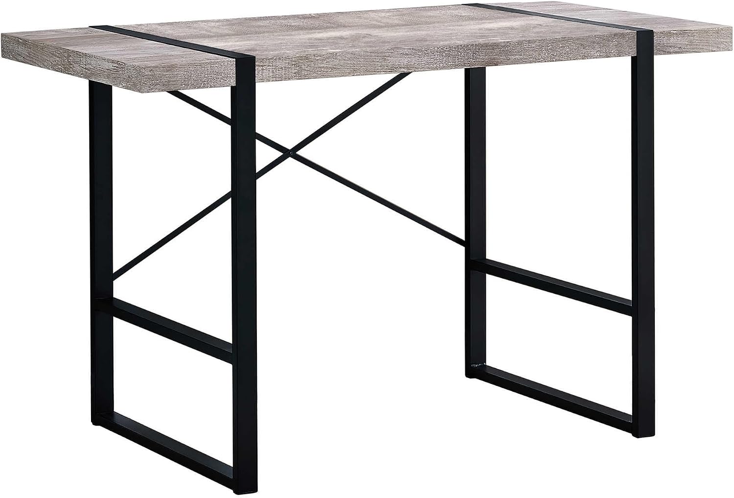 Monarch Specialties Laptop Table for Home & Office-Study Computer Desk-Industrial Style-Metal Legs, 48' L, Taupe Reclaimed