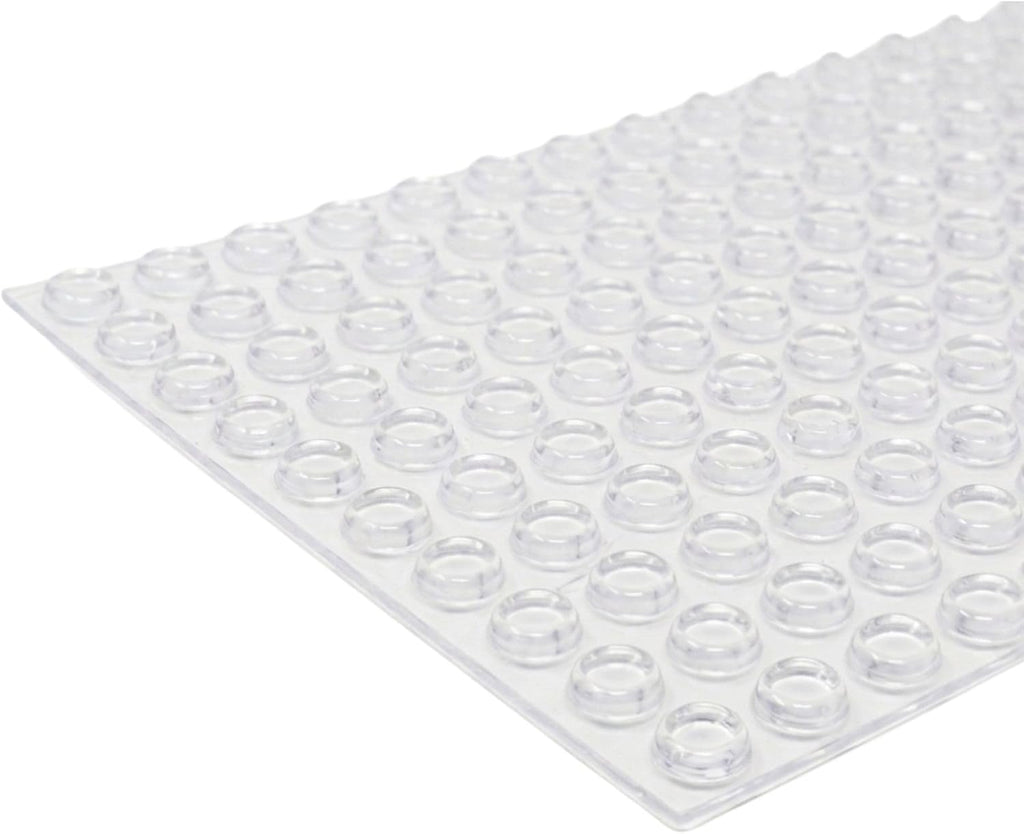 Bumper Specialties Self Adhesive Bumper Feet 0.50' x 0.14' (12.7mm x 3.5mm) Clear Recessed Soft Polyurethane Pads for Cabinet Door Sound Dampening, 5,000 Pieces per Box, BS18SD