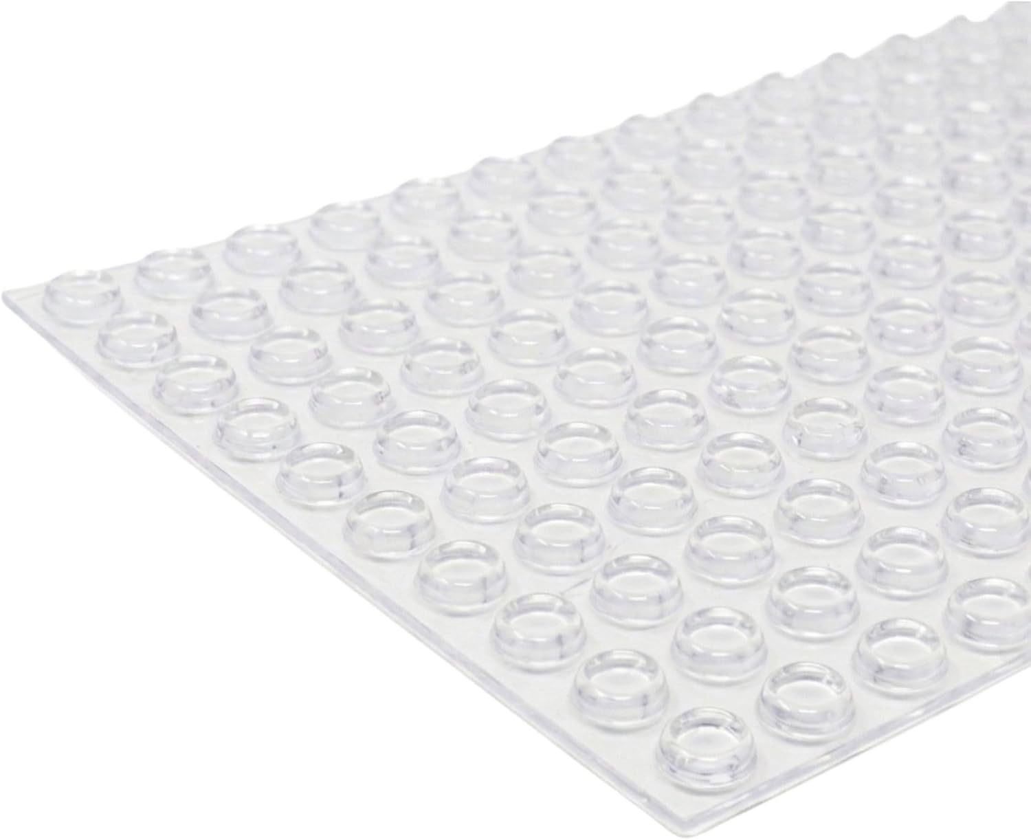 Bumper Specialties Self Adhesive Bumper Feet 0.50' x 0.14' (12.7mm x 3.5mm) Clear Recessed Soft Polyurethane Pads for Cabinet Door Sound Dampening, 5,000 Pieces per Box, BS18SD
