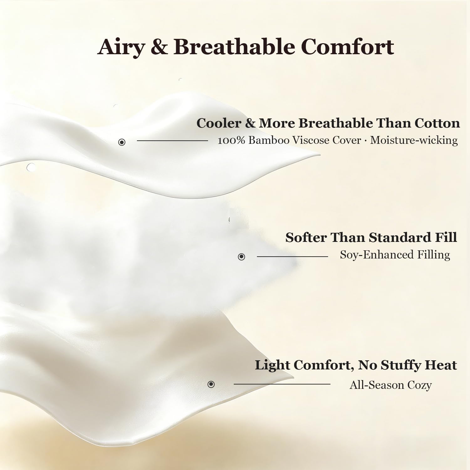 Globon Cooling Comforter King Size, Lightweight Summer Comforter for Hot Sleepers,Ultra Soft Bamboo Viscose Fabric, Breathable & Moisture Wicking,Soy Fiber Blend Fill, White