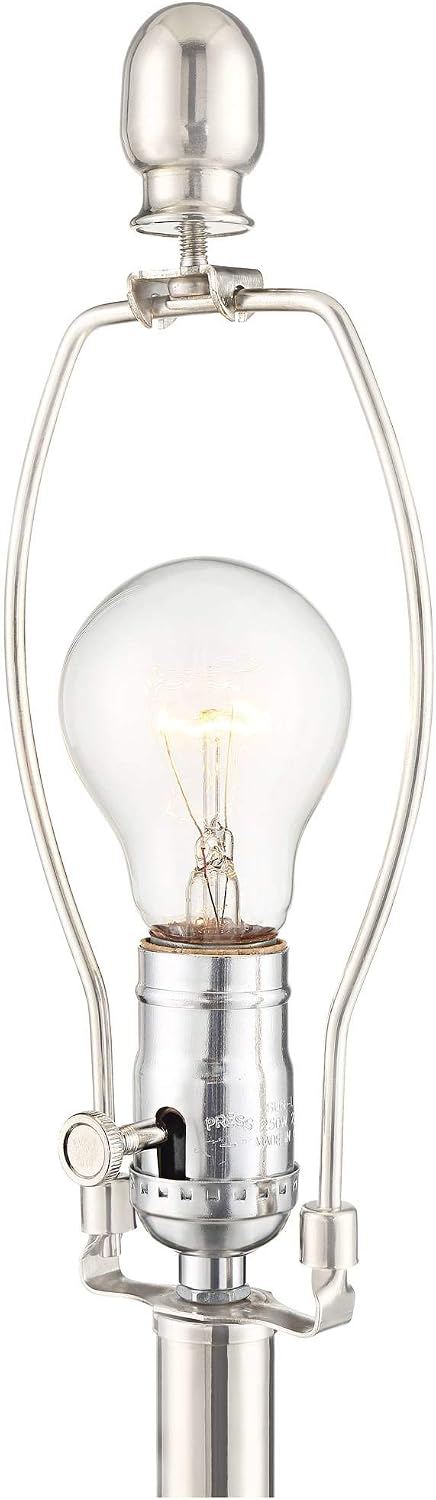 Regency Hill Luca Modern 3-Way Table Lamps 25 1/2' Tall Set of 2 with USB Charging Ports and Dimmers Clear Glass White Fabric Drum Shade for Bedroom Living Room House Desk Bedside Office Family