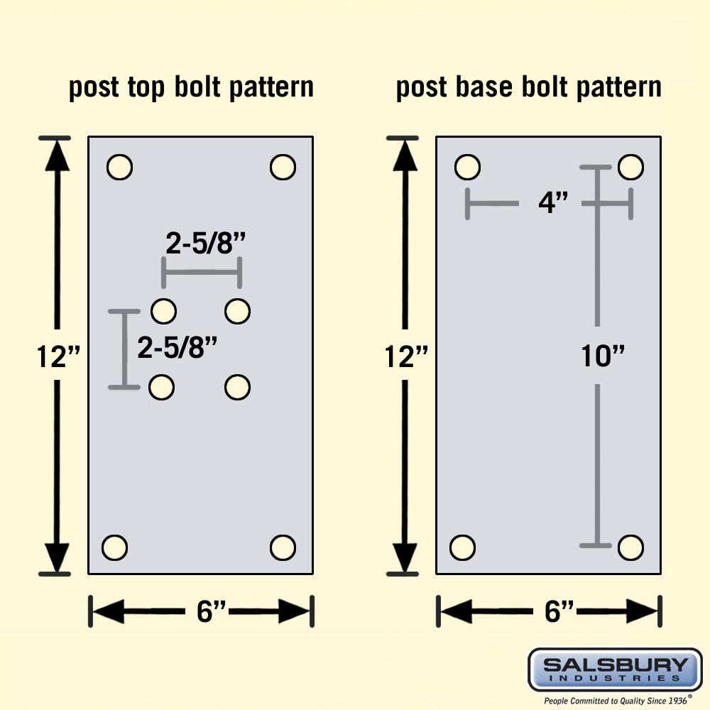 Salsbury Industries 4865WHT Standard Mailbox Post Bolt Mounted, White