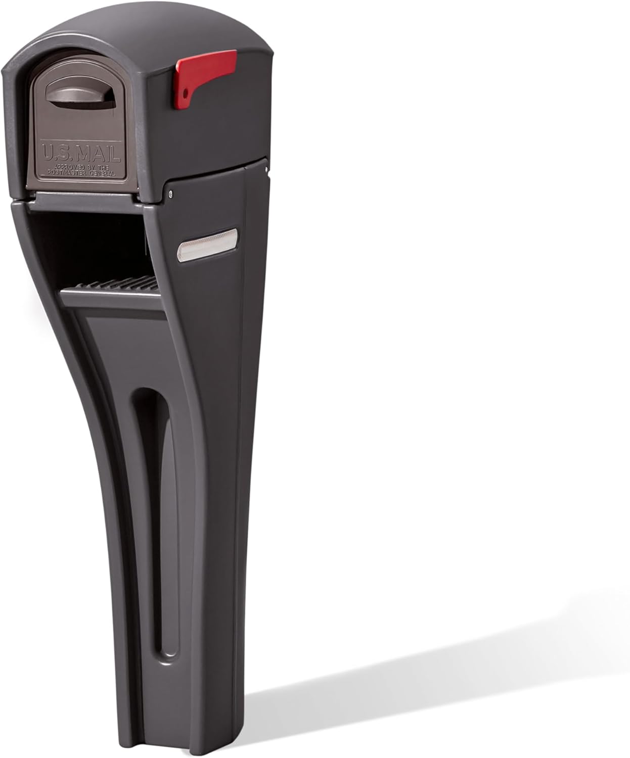 Step2 Mailmaster Streamline Mailbox & Post, Weather Resistant, Large Outdoor Mailboxes, Made of Durable Plastic, Easy to Install, Flag Included, Gray
