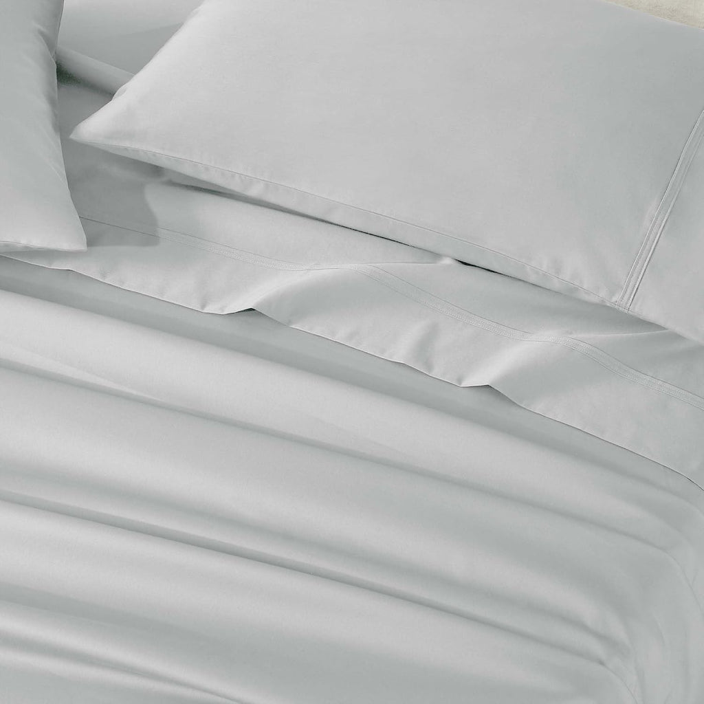 Superior Egyptian Cotton 850 Thread Count Bed Sheet Set, 1 Elastic Deep Pocket Fitted Sheet, 1 Flat Sheet, 2 Pillowcases, Daily Soft Sheets, Luxury, Plush, Hotel, Home Collection, King, Chrome