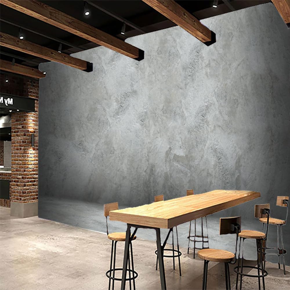 ELGADO Gray Wall Wall Mural, Retro Classic Murals High Resolution Pictures Poster,Large Wallpaper Mural Wall Decor for Bedroom Living Room Tv Background Room Decor,116' W x91 H