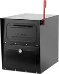 Architectural Mailboxes Oasis® TriBolt™ Secure, Anti-Pry Locking USPS Approved Heavy duty, Steel Metal Post Mount Mail Box for outside, Black Extra Large Curbside Mailbox with Magnet & Waterproof Door