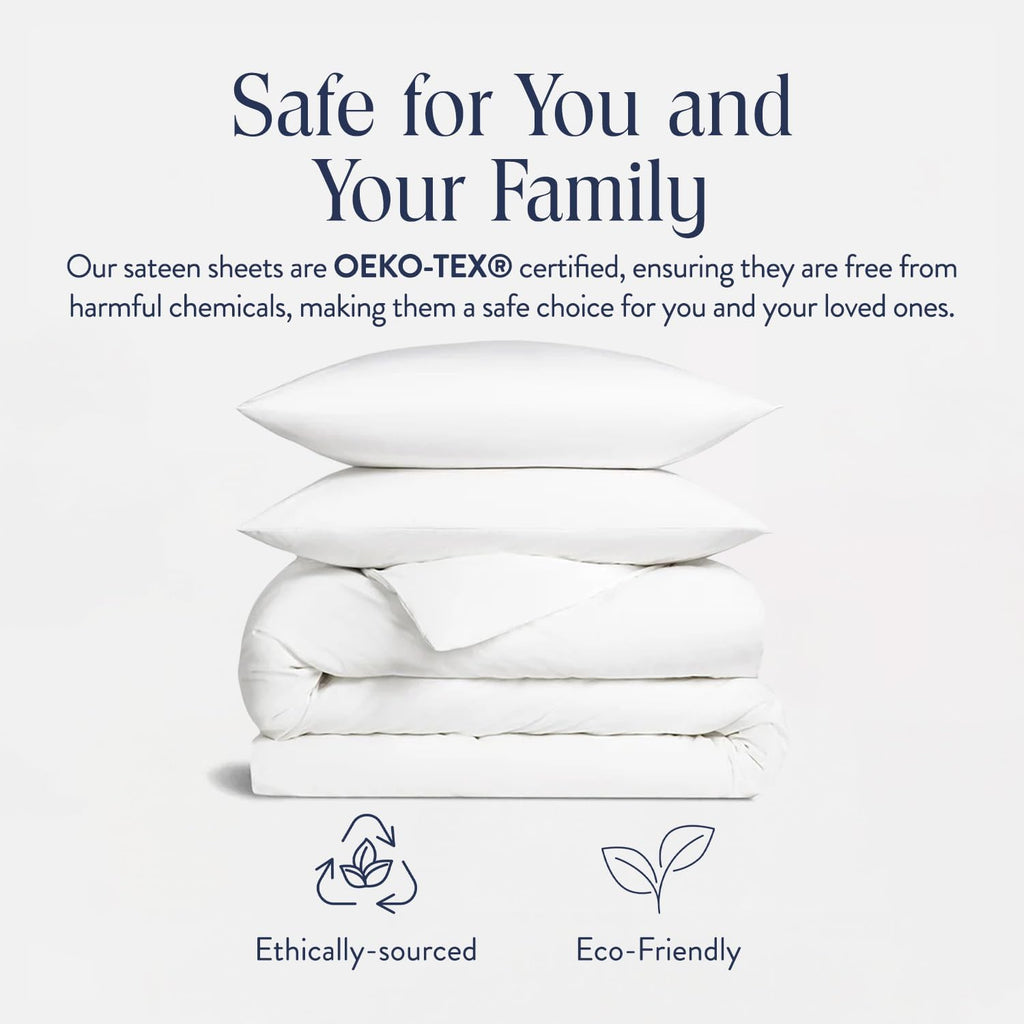 Brooklinen Luxury Sateen Duvet Cover Set - King/California King Size in White - Includes 1 Duvet Cover and 2 Pillowcases - 100% Cotton, 480 Thread Count
