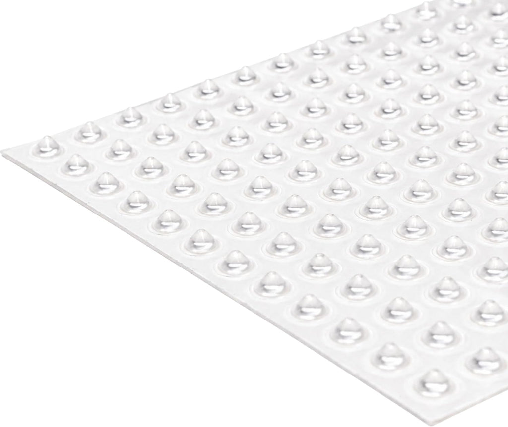Bumper Specialties Self Adhesive Bumper Feet 0.375' x 0.180' (9.5mm x 4.6mm) Clear Pyramid Soft Polyurethane Pads for Cabinet Door Sound Dampening, 7,200 Pieces per Box, BS67SD