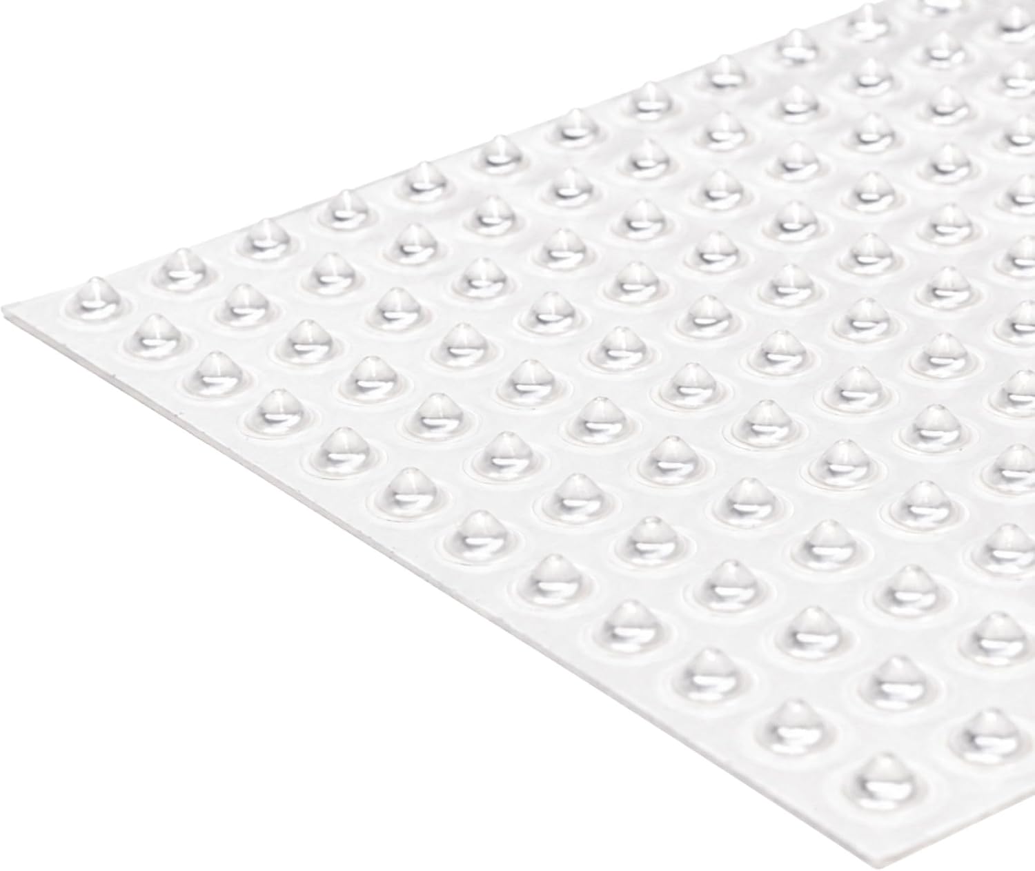 Bumper Specialties Self Adhesive Bumper Feet 0.375' x 0.180' (9.5mm x 4.6mm) Clear Pyramid Soft Polyurethane Pads for Cabinet Door Sound Dampening, 7,200 Pieces per Box, BS67SD
