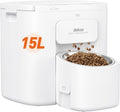 Automatic Dog Feeder for Large Breed, 15L/ 63Cups Vacuum-Sealed Airtight 100% Fresh Timed Home Auto Pet Feeder, Anti-Clog Pet Food Dispenser, 2-22mm Kibble, Voice Record, Dual Power, Stainless Steel