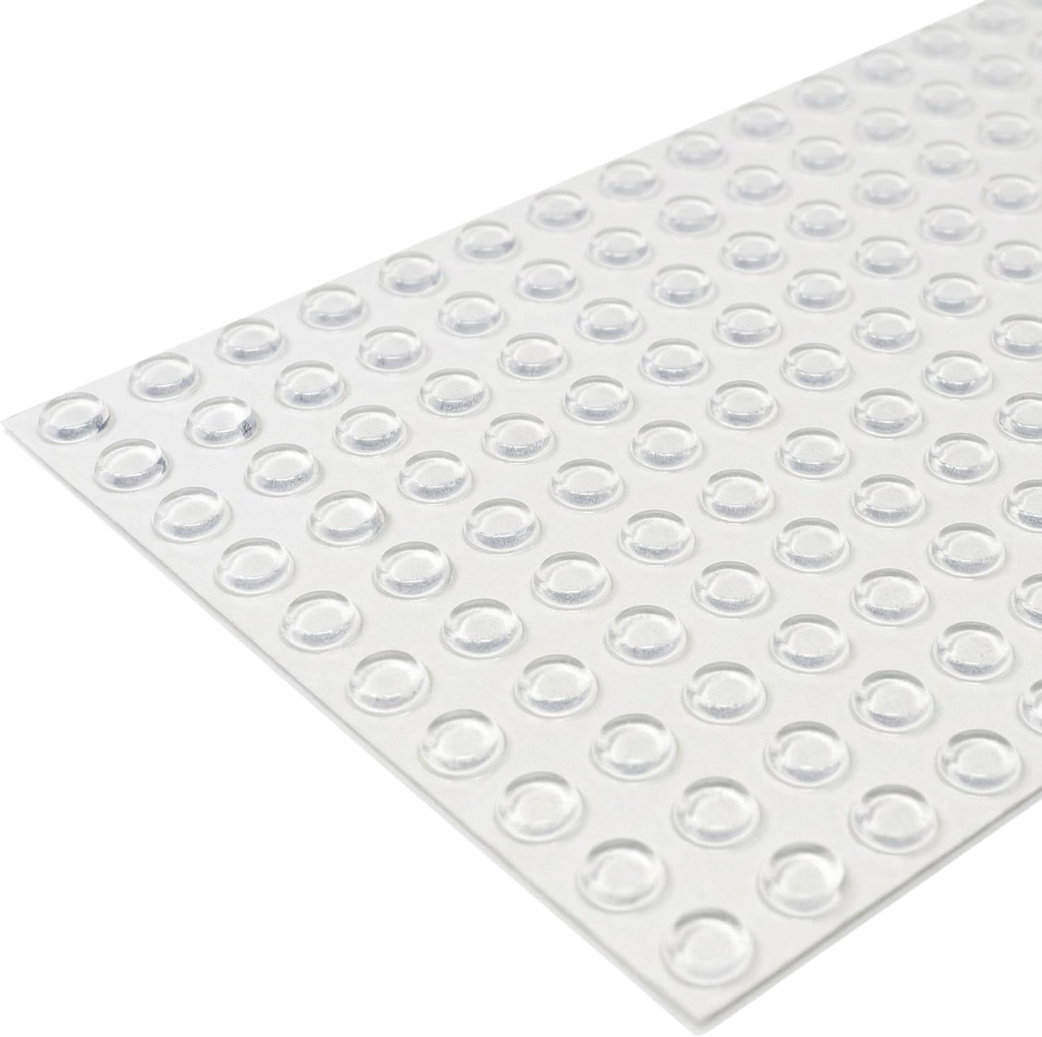 Bumper Specialties Self Adhesive Bumper Feet 0.50' x 0.14' (12.7mm x 3.5mm) Clear Cylindrical Soft Polyurethane Pads for Cabinet Door Sound Dampening, 5,000 Pieces per Box, BS01SD