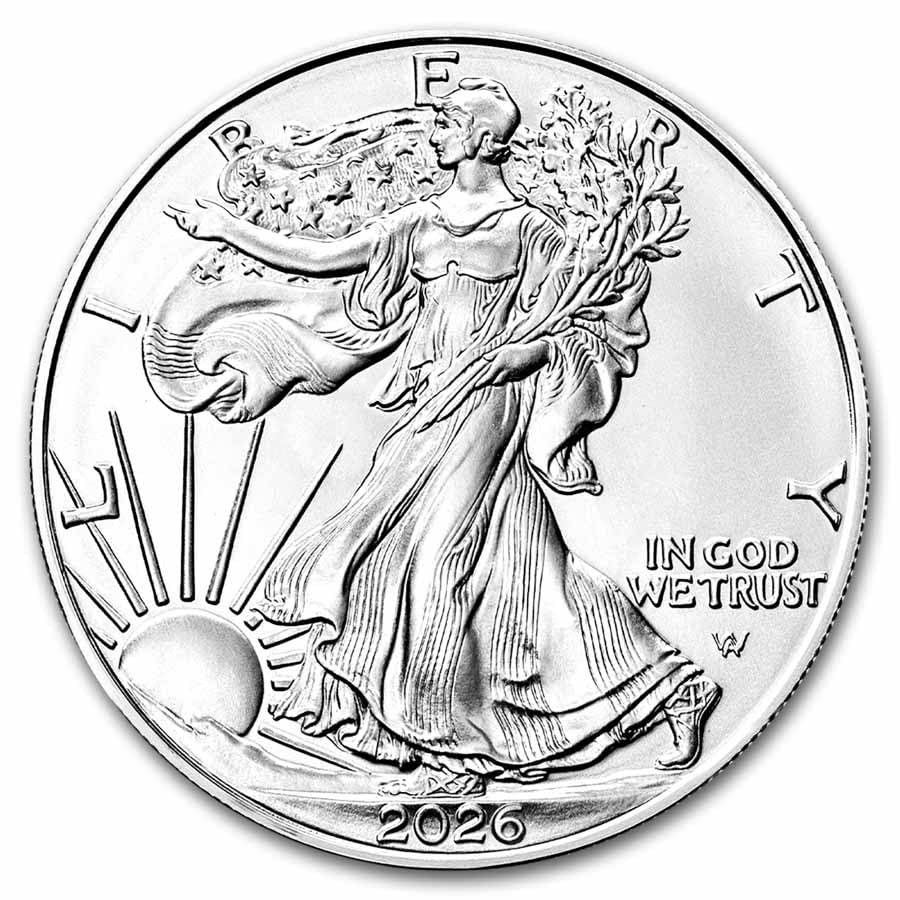 2026 - American Silver Eagle 1 oz Bullion Coin with Certificate of Authenticity $1 Seller Uncirculated