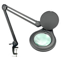 ESD Safe (Glass Lens) Professional LED Magnifying Lamp with Clamp (8 Diopter, 3X) Work Light, 4 Brightness Levels, Daylight Bright, 1200 Lumens, 5600K-6000K, Matte Black, BoliOptics MG16303322