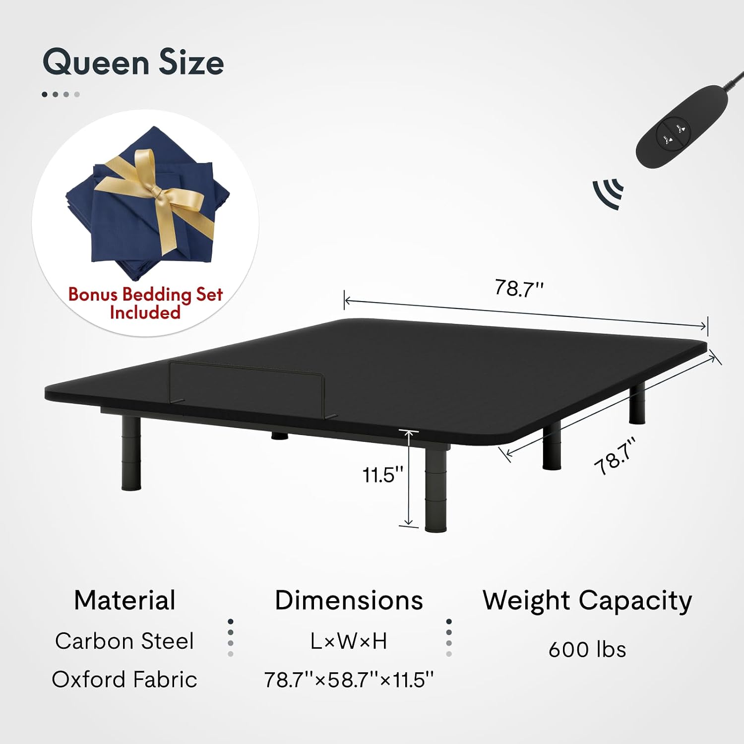 FLEXISPOT Queen Size Adjustable Bed Frame Base with 10 Inch Gel Memory Foam Mattress, Simultaneous Head & Foot Incline, Viscose from Bamboo, Medium Firm, Certi-PUR & Oeko-TEX Certified.