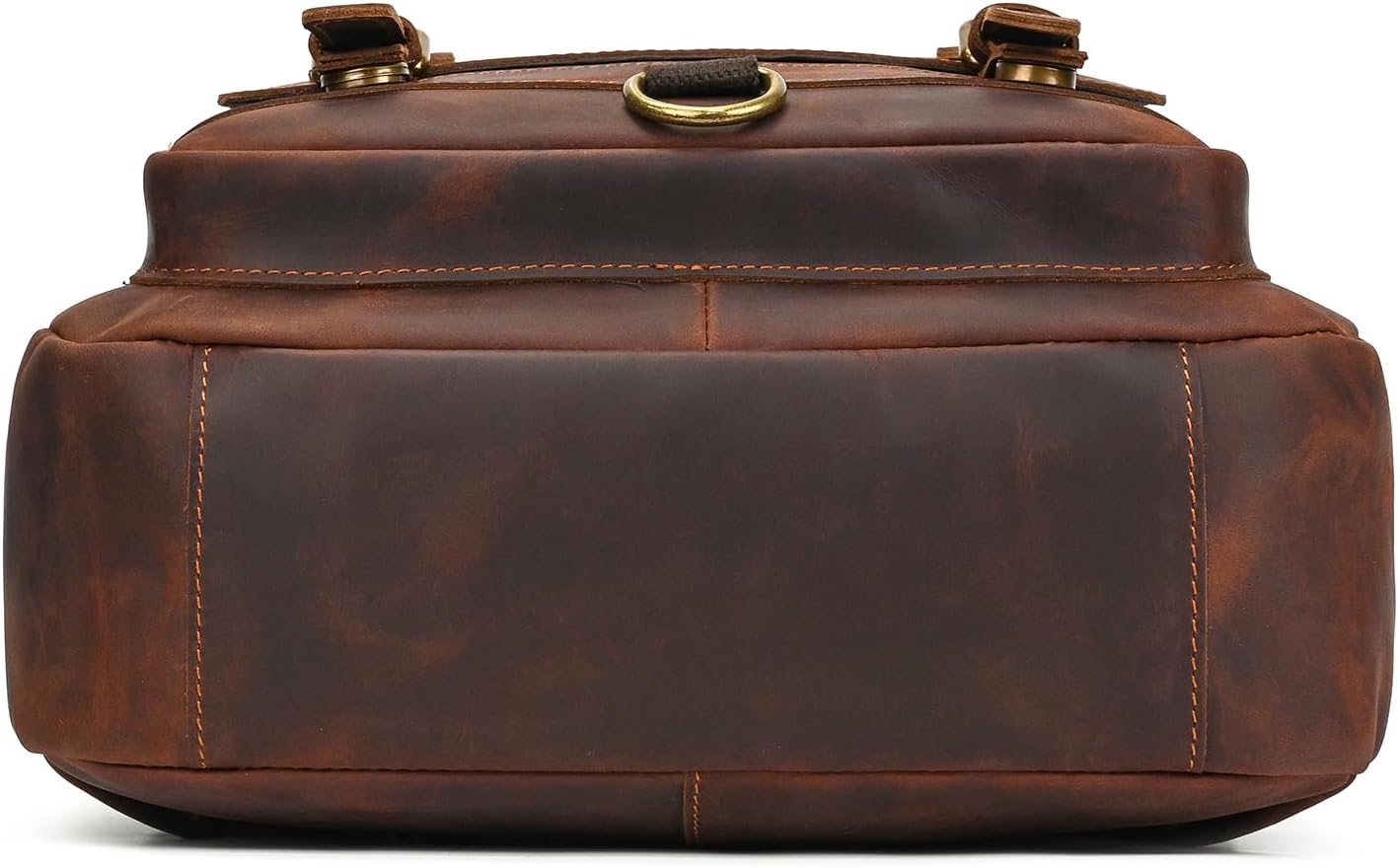 Vintage Full Grain Leather Backpack for Men, 16' Laptop Rucksack For Men Hiking Trave Work Business Bag, 1829 Brown