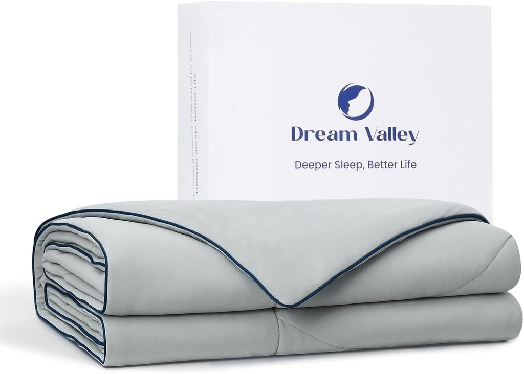 Dream Valley® Outlast® Deepsleep Cooling Comforter, Full/Queen Size, NASA-Grade Space Technology Cooling Blanket for Hot Sleepers Night Sweats, Q-Max > 0.45 Aerocool™ Breathable, Cool Grey, 90'x90'