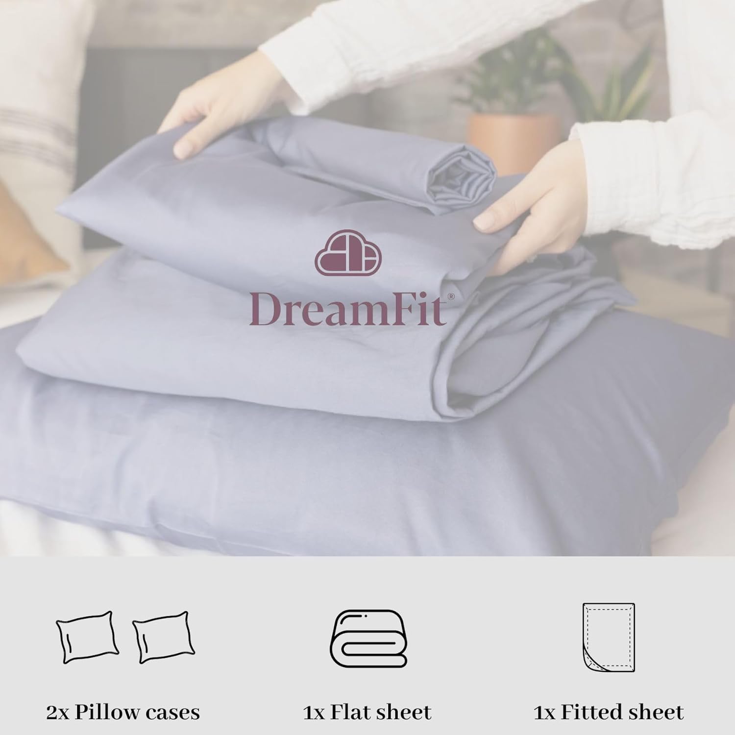 DreamFit DreamChill Cooling Bamboo Viscose Sheets for Hot Sleepers with Elastic Corner Straps 20 inch Extra Deep Pocket Breathable Silky Soft 100% Crafted in USA Full XL Sheet Set Ivory