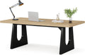Tribesigns 70.86-Inch Executive Desk, Large Computer Office Desk with Double Wood Pedestal, Modern Simple Style Rectangle Writing Table for Home Office