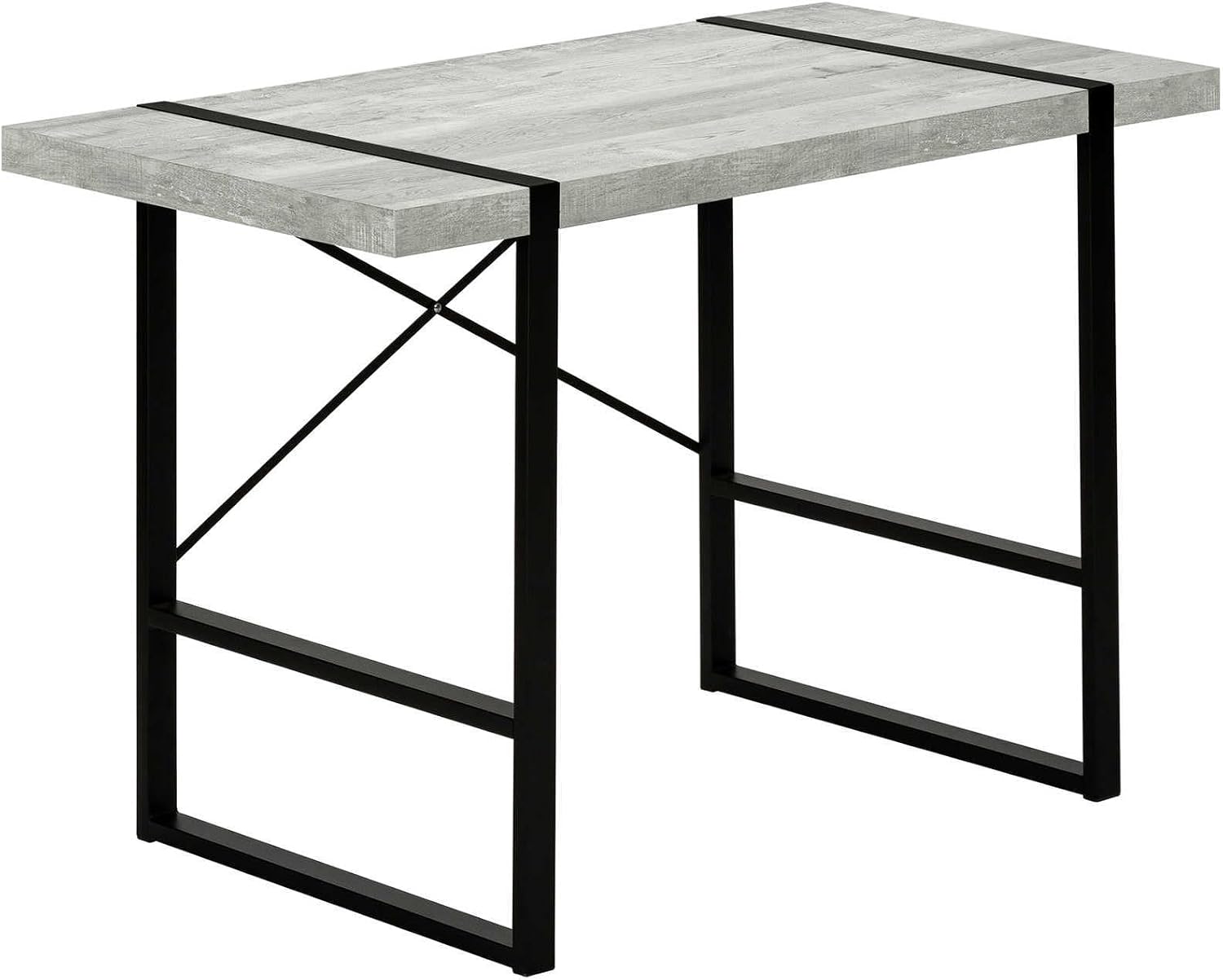 Monarch Specialties Laptop Table for Home & Office-Study Computer Desk-Industrial Style-Metal Legs, 48' L, Gray Reclaimed