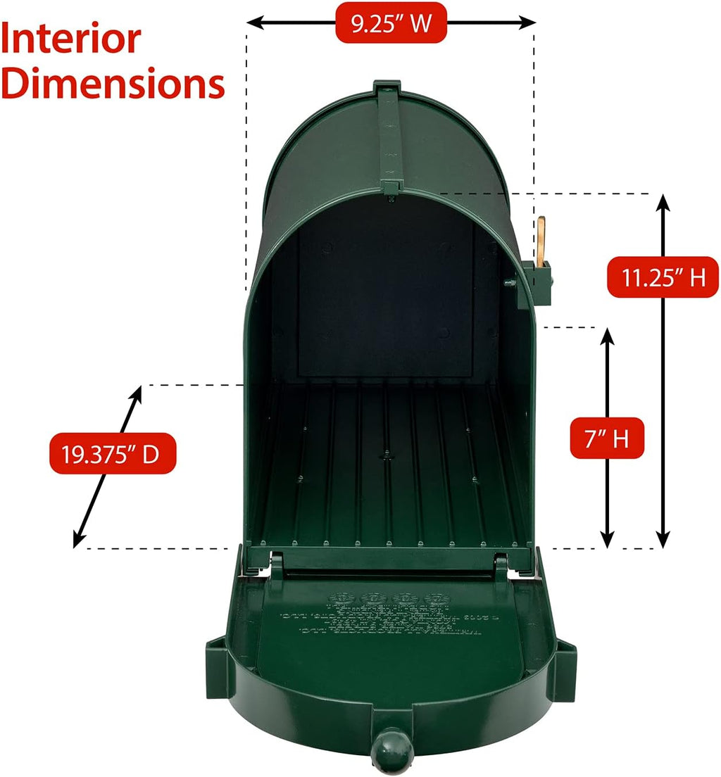 Whitehall Premium Mailbox Package - Green,Extra Large