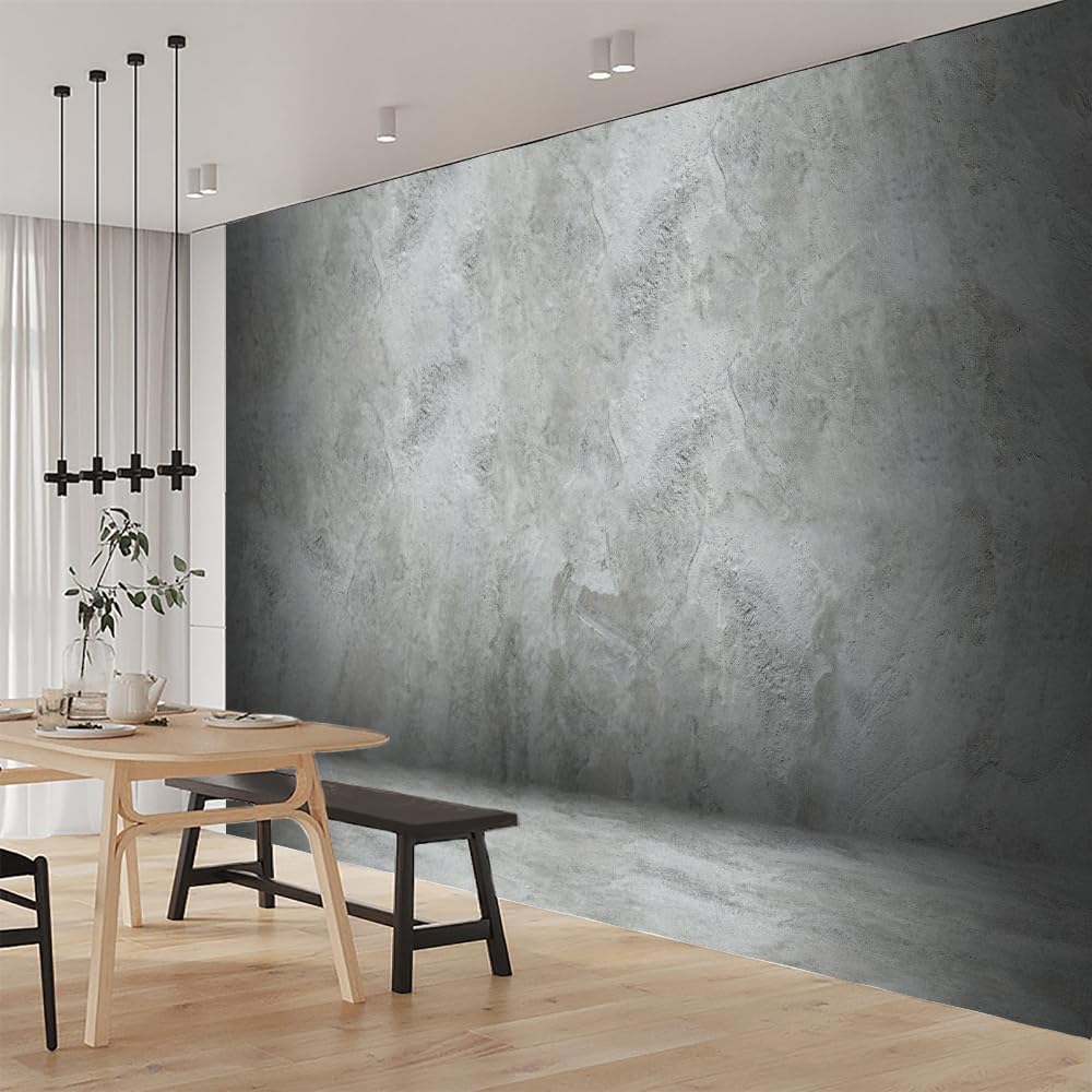 ELGADO Gray Wall Wall Mural, Retro Classic Murals High Resolution Pictures Poster,Large Wallpaper Mural Wall Decor for Bedroom Living Room Tv Background Room Decor,116' W x91 H