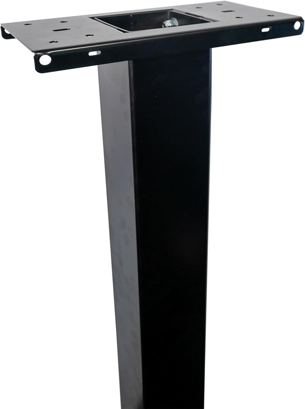 Tie Down Mailbox Post and Mount | Galvanized Powder-Coated Steel Post and Universal Mounting Plate for Mailbox | Black