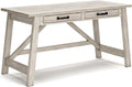 Signature Design by Ashley Carynhurst Farmhouse Large Leg Home Office Desk, 2 Storage Drawers, Vintage Bronze Hardware, Wood, 60.25' Wide, Antique White