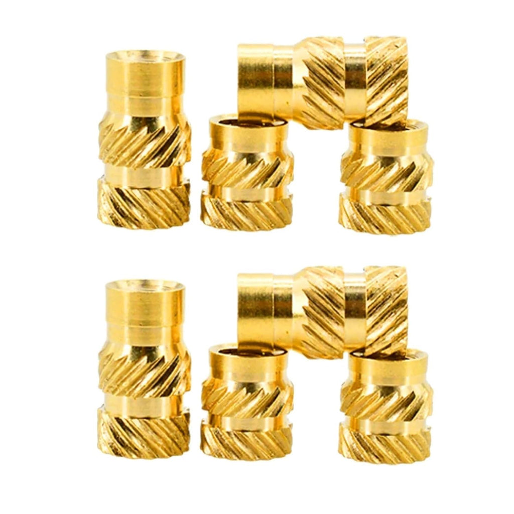 Brass Knurled Nuts,Threaded Inserts, 500Pcs M3 M4 Threaded Insert Nut Brass Knurled Hot Melt Heat Press Nutsert Embedded Copper Insertnut for Printer(Length 8mm,M3(OD5mm))