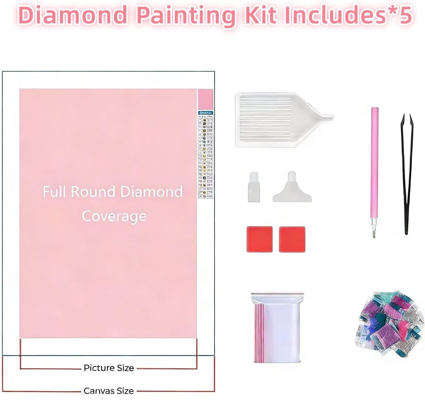 Butterfly Diamond Art 5 Piece Diamond Painting Cat 5D DIY Full Square Drill Dimond Art Paintings Rhinestones Crafts for Adults Gem Painting for Home Decor, Large Artwork for Wall 40 x 80 Inch,Model324