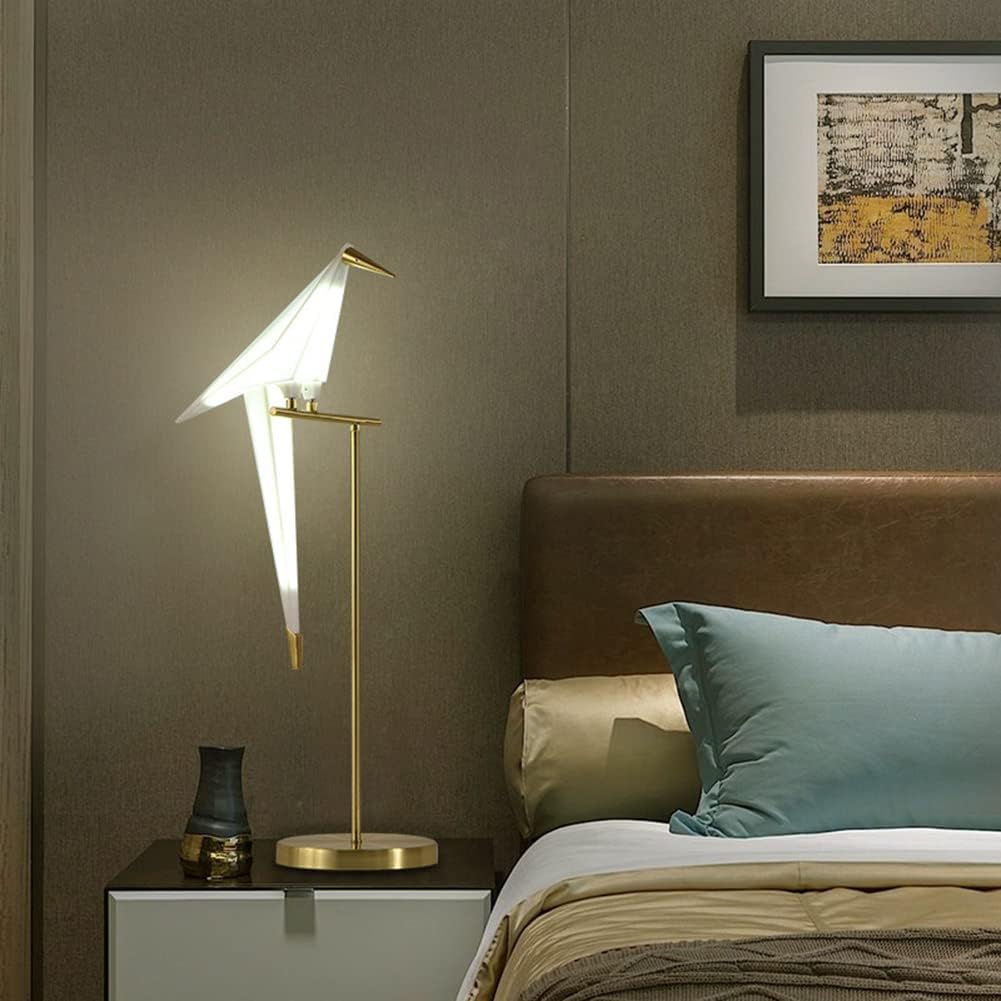 28.5 inch LED Table Lamp, Modern Bird Table Light Gold Metal Fixtures for Living Room Bedroom Office (Table lamp)