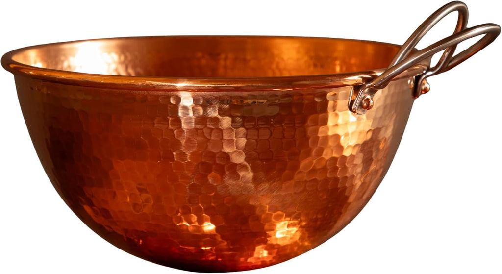 Sertodo Solid Copper Mixing Bowl | 1.5 qt, 8-inch Diameter | 100% Pure Hammered Copper Bowl for Kitchen, Baking & Cooking | Large Mixing Bowls for Whisking, Beating & Serving