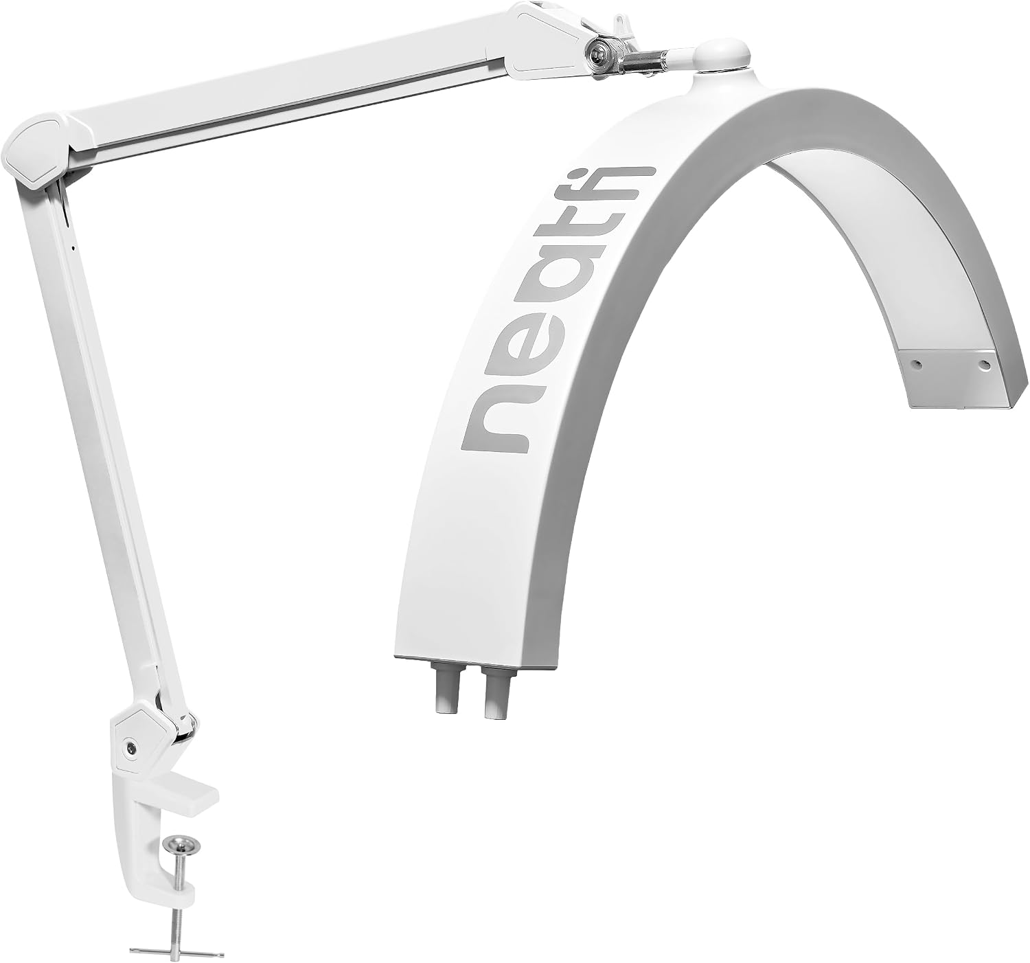 Neatfi Half Moon LED Table Lamp for Estheticians & Nail Techs – 2,500 Lumens | 5 Light Modes | Professional Task Lamp for Facial, Waxing, Threading & Tattoo (White, CCT with Clamp)