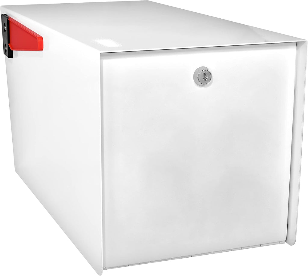 Mail Boss 7529V Mail Manager Street Safe Locking Security Mailbox, Alpine White