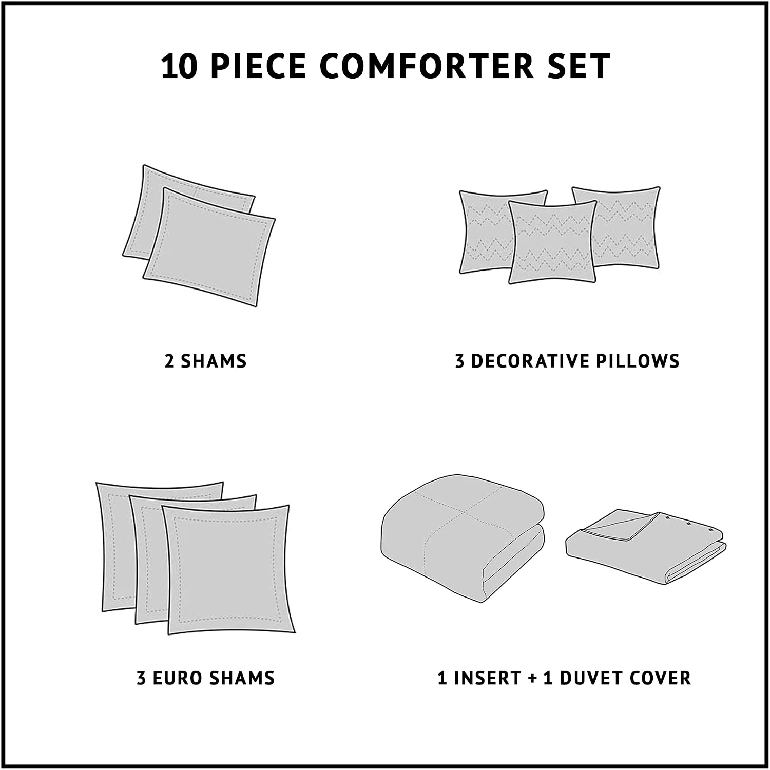 Madison Park Signature Cozy Comforter Set - All Season Bedding Combo Filled Insert and Removable Duvet Cover, Shams, Decorative Pillows, Plaid Brown/Black King (110 in x 96 in) 10 Piece