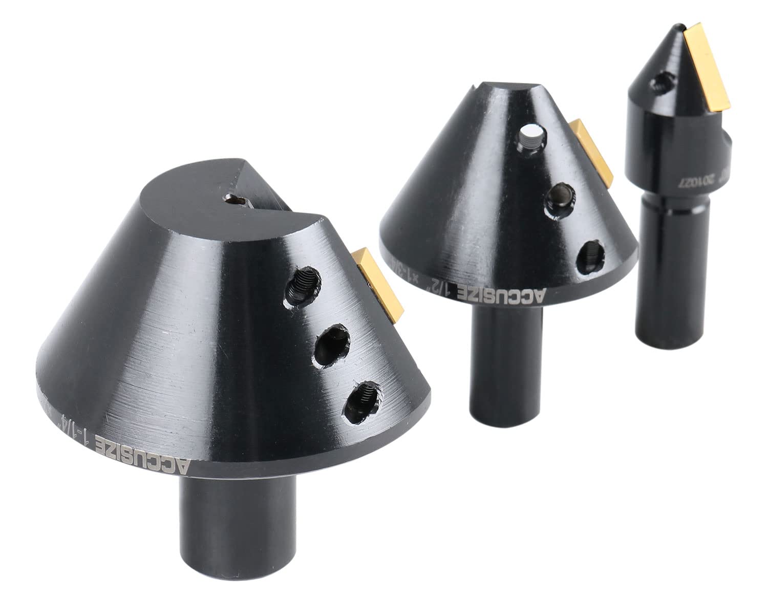 Accusize Industrial Tools 1/4'', 1/2'' and 1-1/4'' 60 Degree Indexable Carbide Countersinks, 0046-0960
