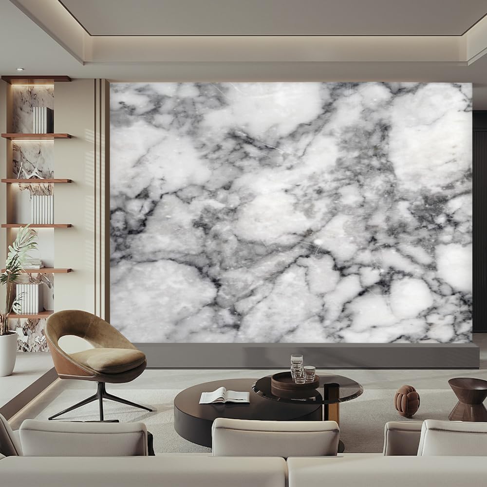 ELGADO Marble Photos Wall Mural, Classic Pattern Murals High Resolution Pictures Poster,Large Wallpaper Mural Wall Decor for Bedroom Living Room Tv Background Room Decor,116' W x91 H