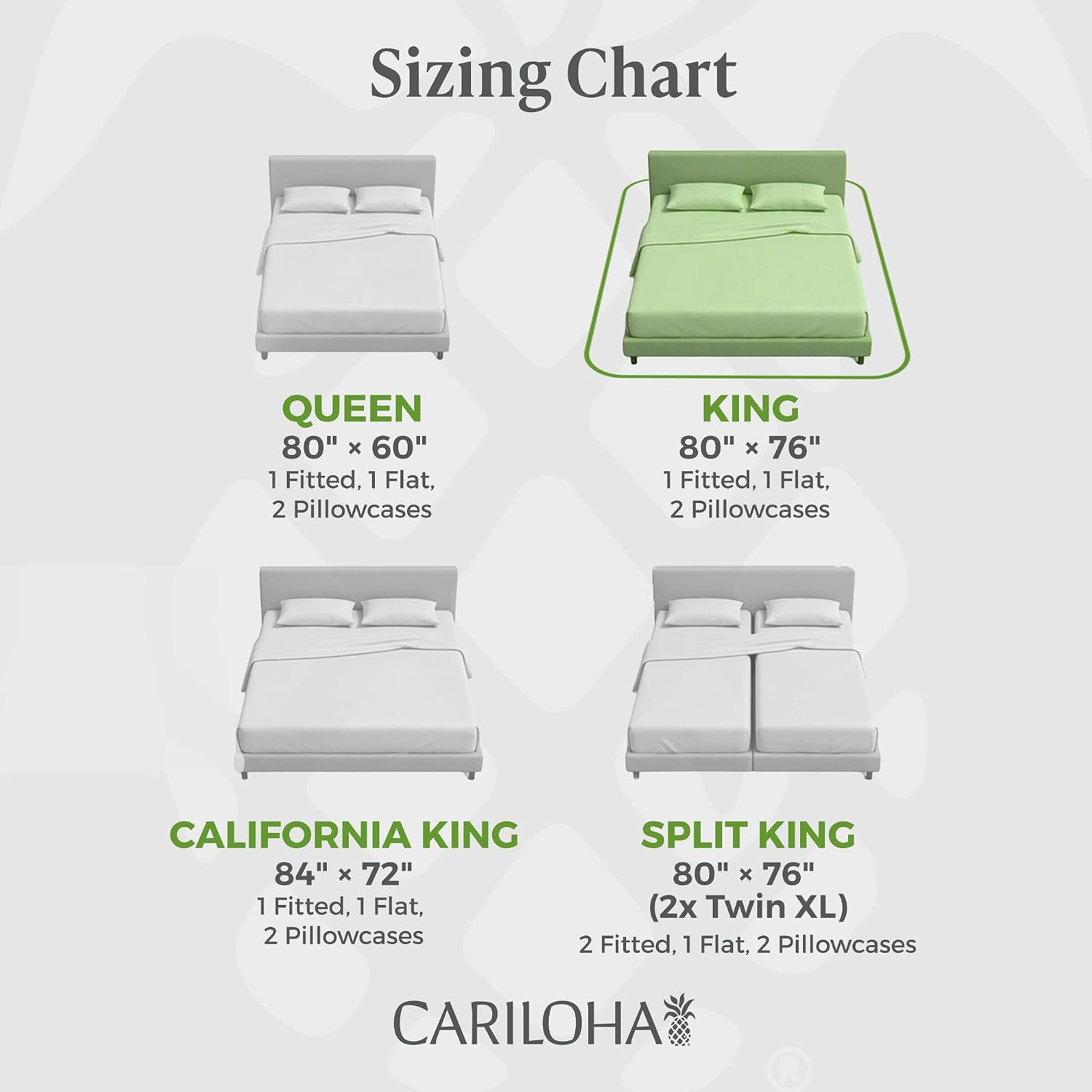 Cariloha Retreat 4-Piece Sateen Sheet Set | White | King | Lyocell Material | Breathable, Corner Straps, Extra Soft & Cooling