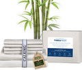 Therapedic 100% Organic Rayon Derived from Bamboo California-King Sheet Set | 1000TC 6-Piece Cooling Sheets Set, 16' Deep Pocket Fitted Sheet, 4 Pillowcases - Ivory