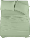 Egyptian Cotton Queen Size Sheet Set, 4Pc Bed Set, Soft & Breathable Percale Weave, Fits 10-12' Deep Pocket, Hotel-Quality 1000 Series Bed Sheets (Solid, Moss)