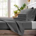 Bamboo Bay 6 Piece Queen Size Sheet Set, 100% Viscose Made from Bamboo, Breathable Ultra Soft Cooling Bed Sheets for Hot Sleepers, Beddings with Deep Pockets Fit 16' Mattress, Dark Grey