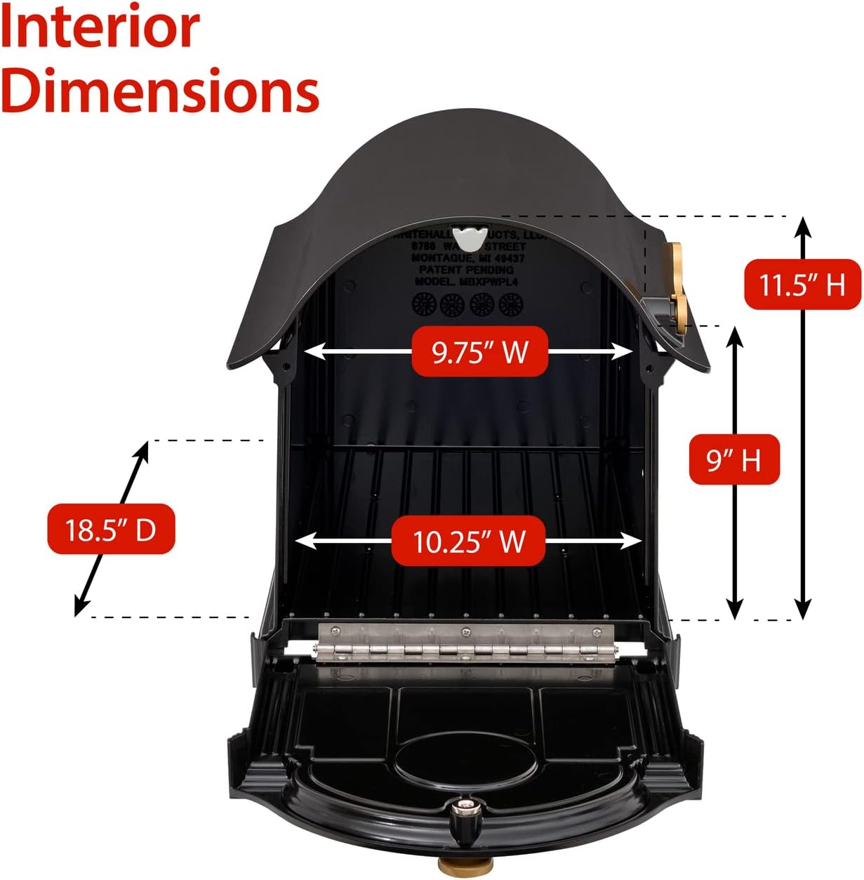 Balmoral Side Plaques Mailbox Post Package -Black