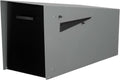 Ilyapa Modern Mailbox with Angle Design Post Mount - Gray Powder Coated Metal Mailbox with Black Door - Waterproof for Parcels, with Magnetic Door