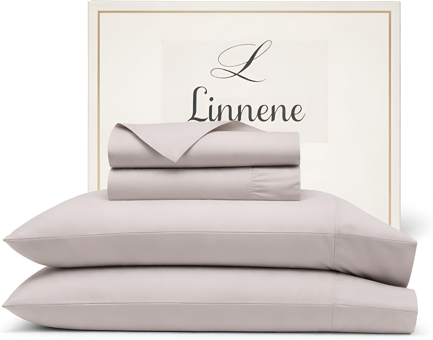 100% Egyptian Cotton Sheets Queen Size - Buttery Soft Sateen Weave - Heavyweight Luxury Hotel Bedding - 16' Deep Pocket, Lustrous 4 Pc Set - Premium Gift Box (Light Grey - Queen)