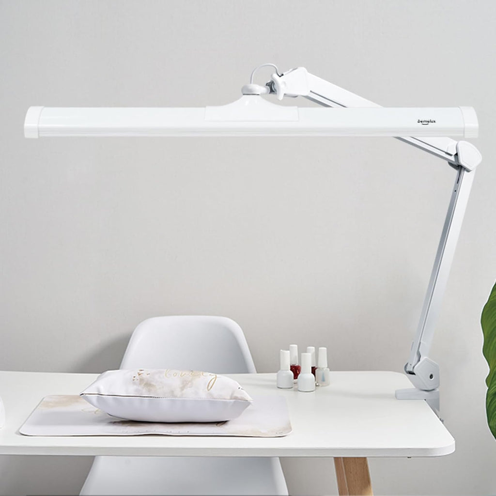 LED Architect Desk Lamp, 2300 Lumens, Dimmable, Metal Swing Arm, 5 Color Temperatures, 30W, Ideal for Task Work, Drafting, Reading, Clamp-on Office Table Lamp with 360 Bright LEDs (White, CCT)