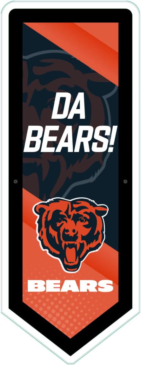 Team Sports America Evergreen NFL Chicago Bears Ultra-Thin LED Light Wall Sign Décor Large Pennant Banner 9 x 23 Inches Made in the USA