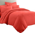 Royal Tradition 8 Pieces Bed in a Bag Set: Full Size, Viscose from Bamboo, Solid Coral (Sheet Set & Duvet Cover Set) + White Down Alternative Comforter