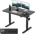FEZIBO 48 x 24 Inchs Electric Standing Desk, Height Adjustable, Sit Stand Up, Computer Office Desk with Splice Board, Black Frame/Black Top