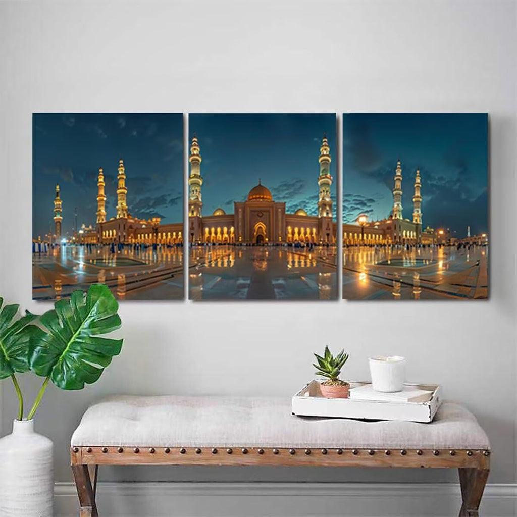 3 Pack Mecca Diamond Art Kits for Adults, 5D Temple Diamond Painting Kits for Adults Beginners, DIY Full Round Drill Dimond Art Paintings, Gem Arts Crafts Kit for Home Wall Decor, 24x32 Inch, F-37