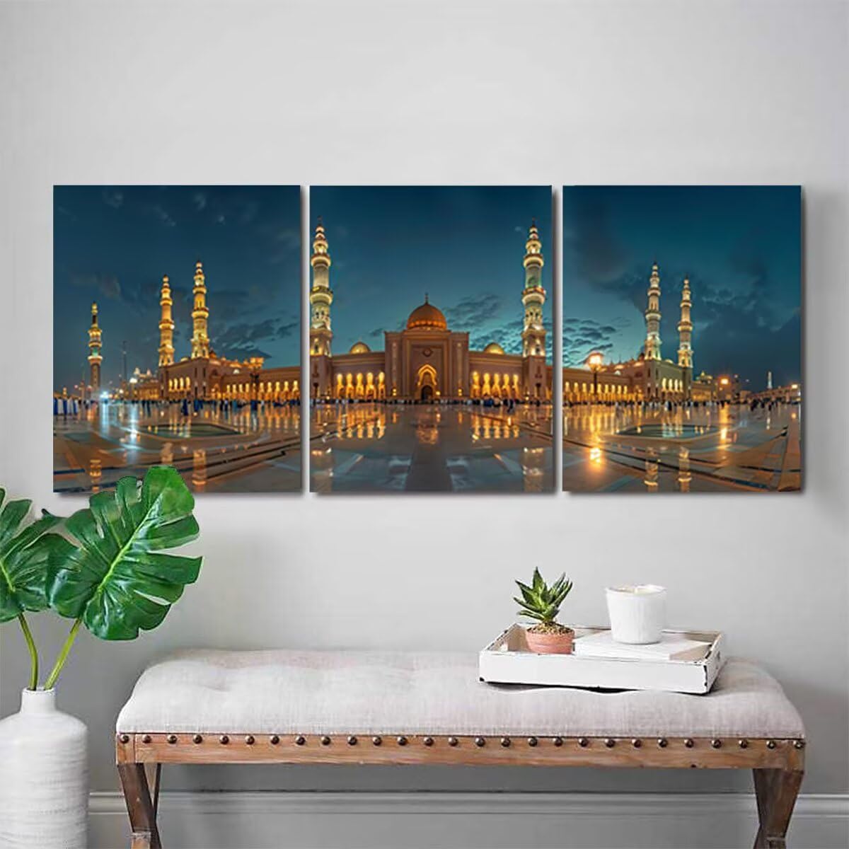 3 Pack Mecca Diamond Art Kits for Adults, 5D Temple Diamond Painting Kits for Adults Beginners, DIY Full Round Drill Dimond Art Paintings, Gem Arts Crafts Kit for Home Wall Decor, 24x32 Inch, F-37